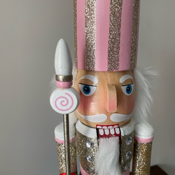 14” Pink and Gold Glitter Christmas Nutcracker - Picture 3 of 8
